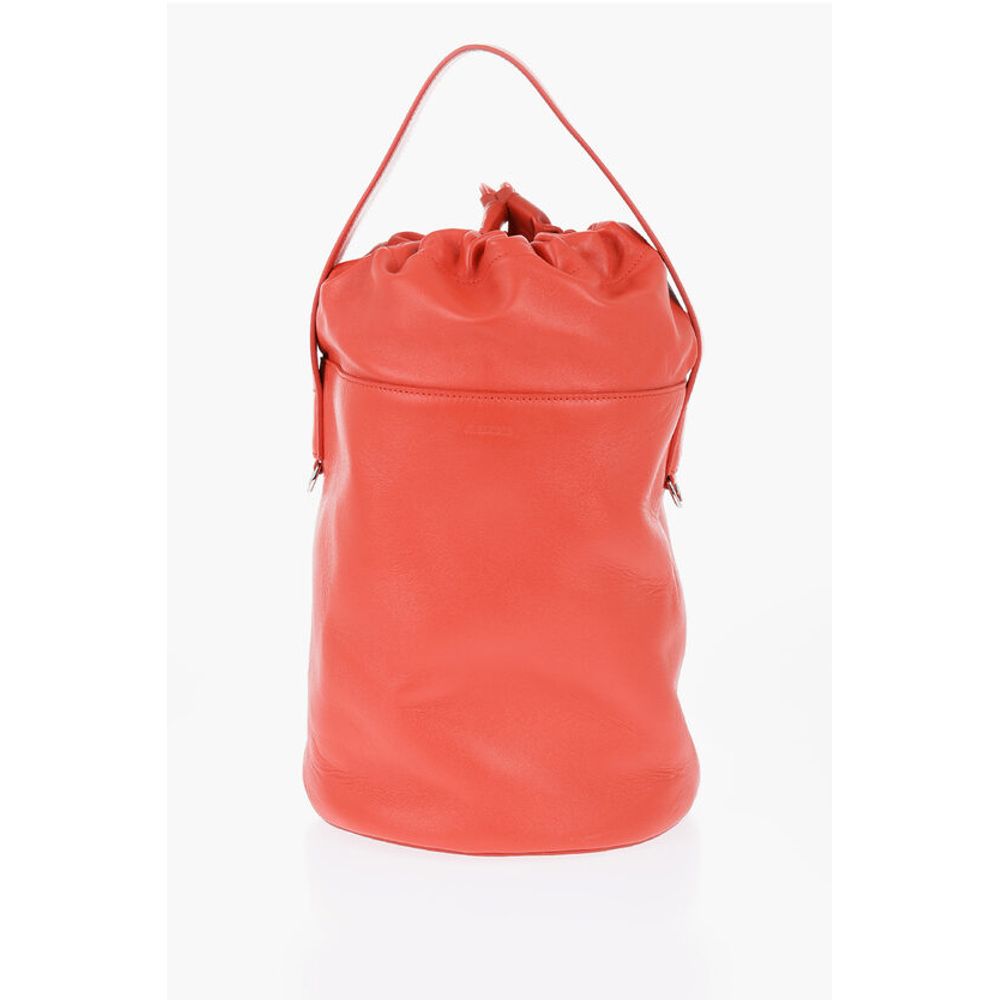Jil Sander Red Leather Tote Bag