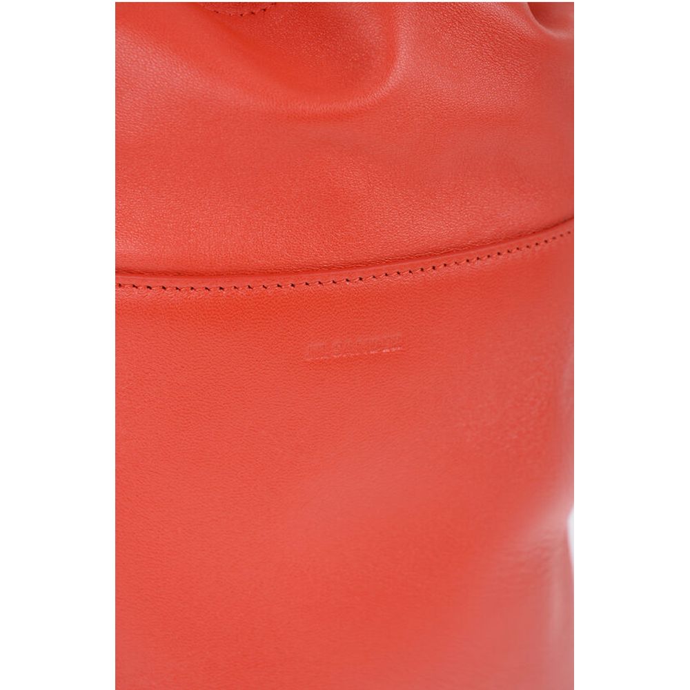 Jil Sander Red Leather Tote Bag