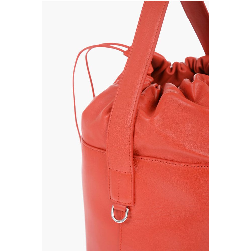 Jil Sander Red Leather Tote Bag