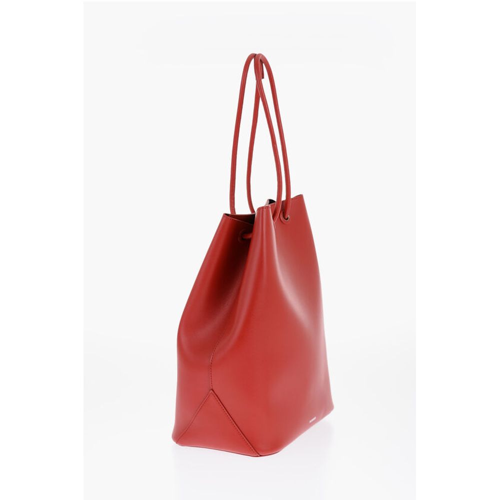 Jil Sander Red Calfskin Tote Bag