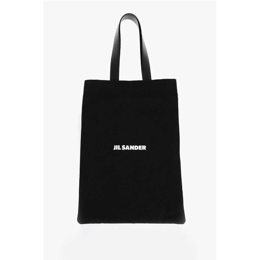 Jil Sander Black Cotton Tote Bag