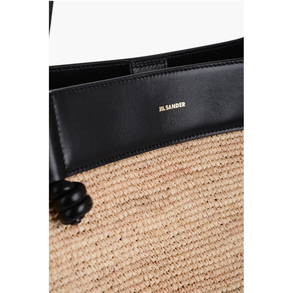 Jil Sander Yellow Raffia Tote Bag