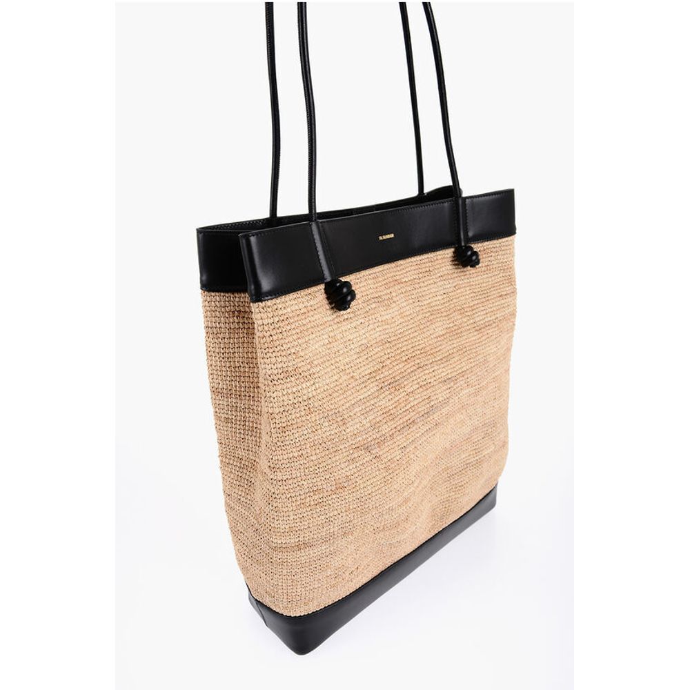 Jil Sander Yellow Raffia Tote Bag