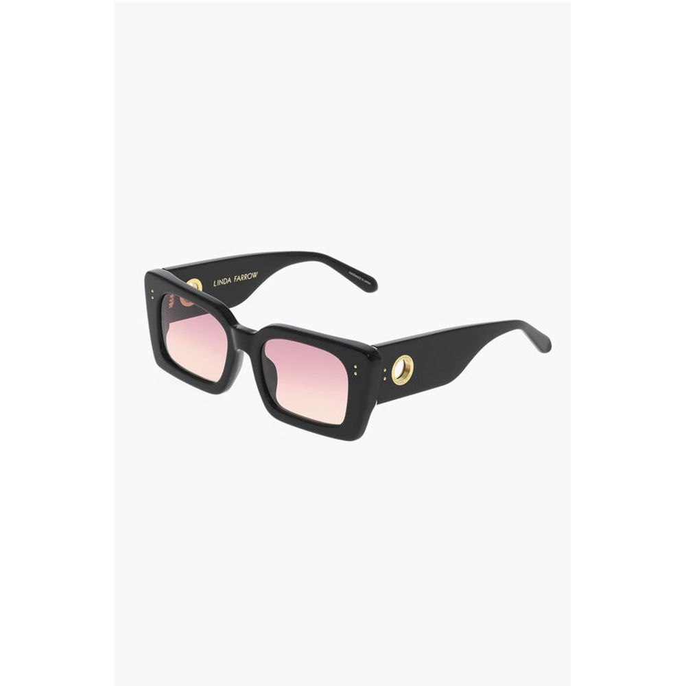 Linda Farrow Black Haircalf Sunglass