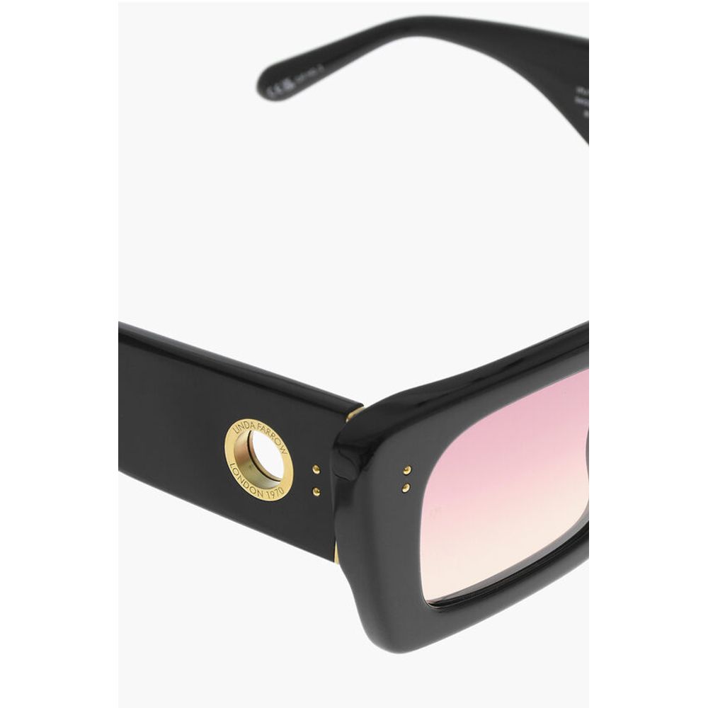 Linda Farrow Black Haircalf Sunglass