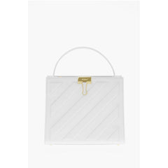 Off-White White Leather Tote Bag