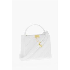 Off-White White Leather Tote Bag