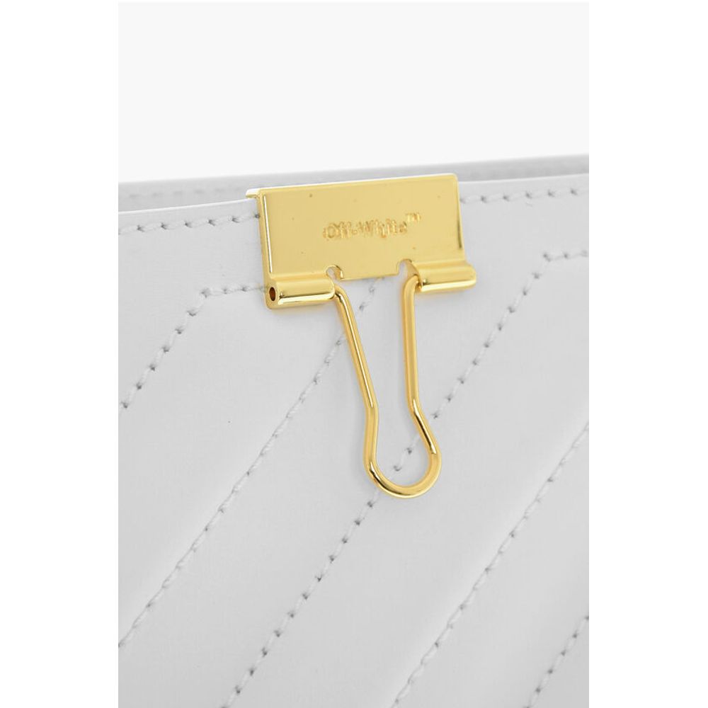 Off-White White Leather Tote Bag