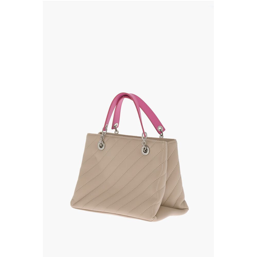 Off-White Beige Leather Tote Bag