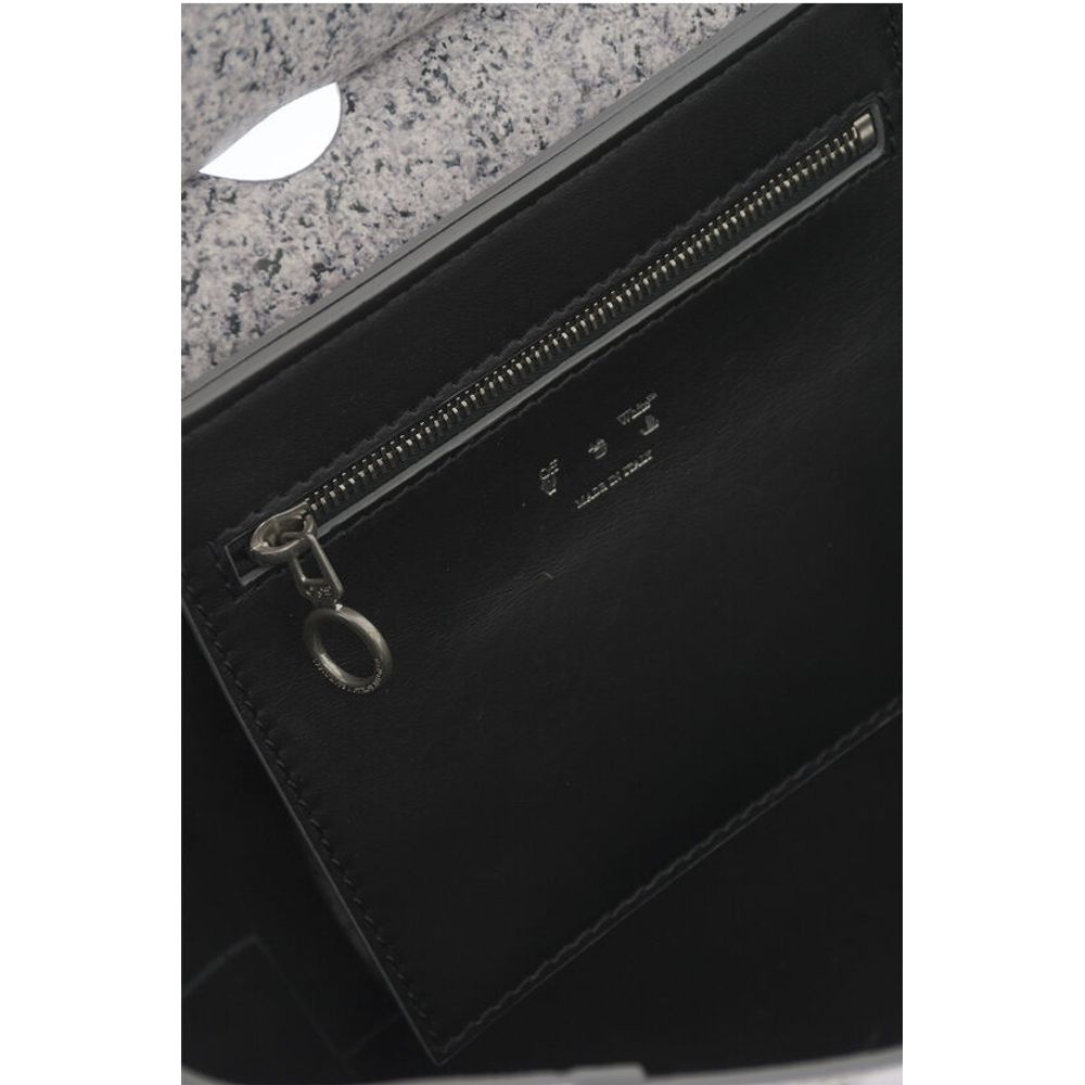 Off-White Gray Leather Tote Bag