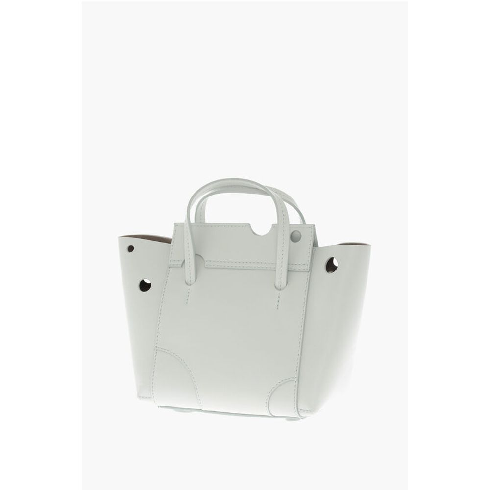 Off-White Light Blue Leather Tote Bag