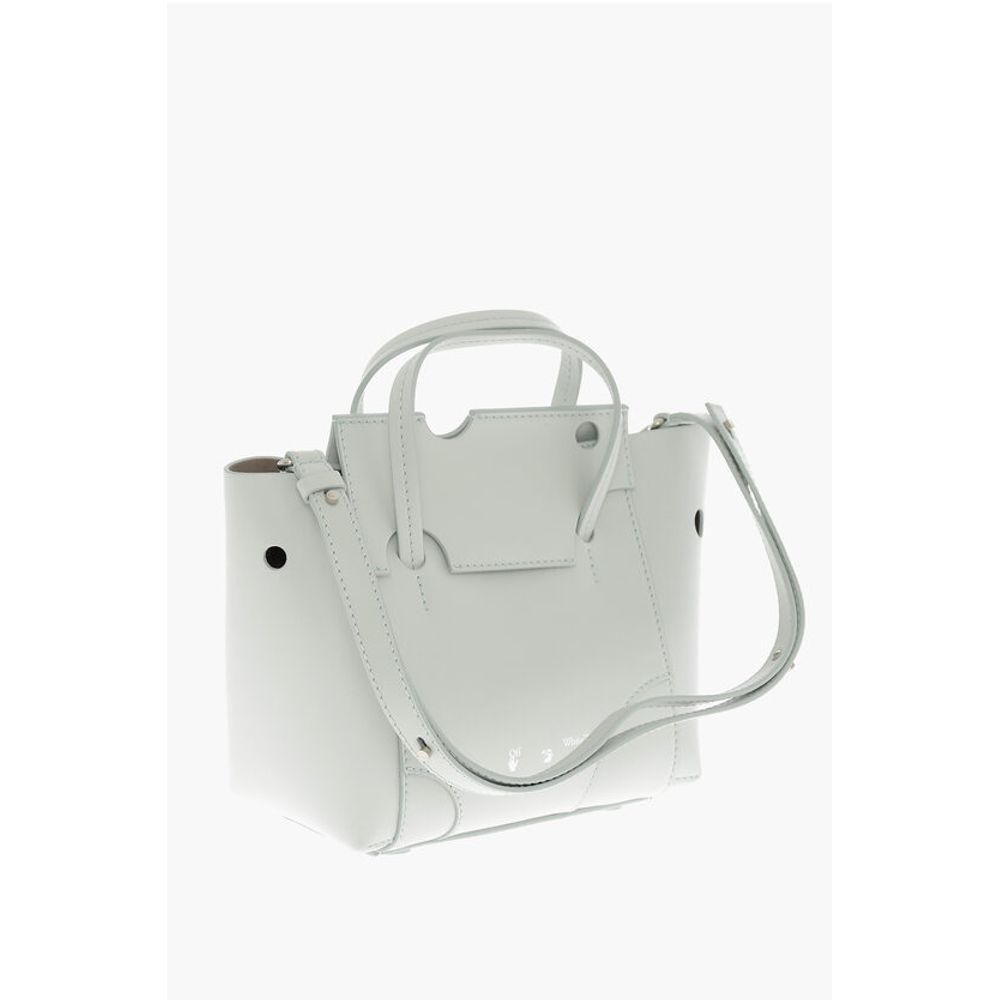 Off-White Light Blue Leather Tote Bag