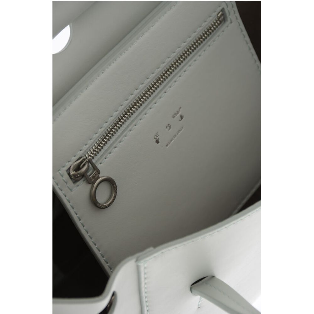 Off-White Light Blue Leather Tote Bag