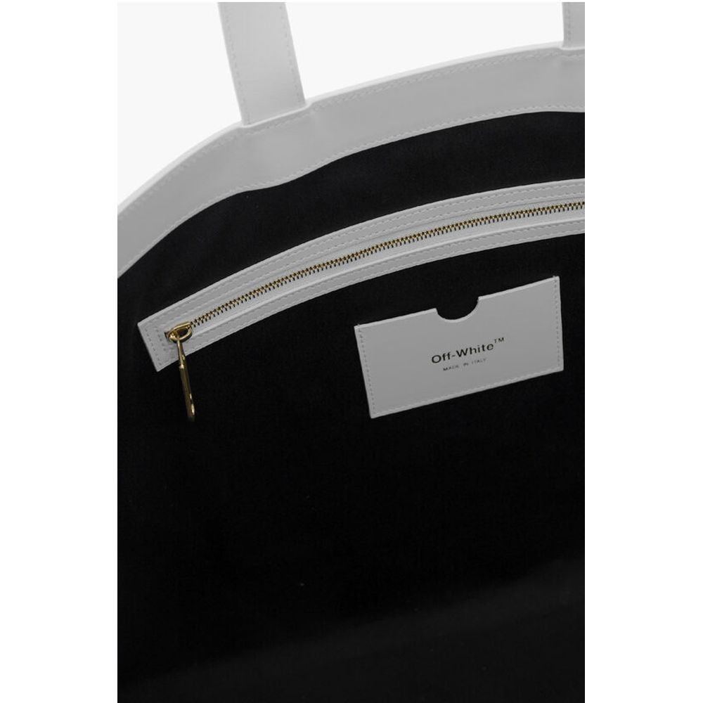 Off-White Black And White Leather Tote Bag