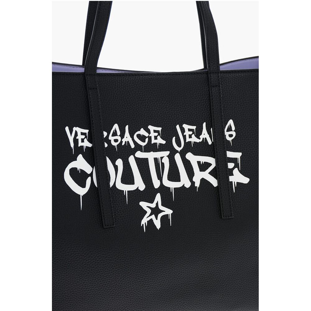 Versace Black Polyester Tote Bag