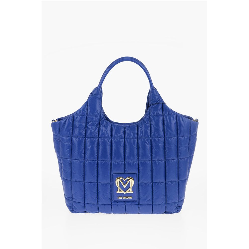 Moschino Blue Nylon Tote Bag