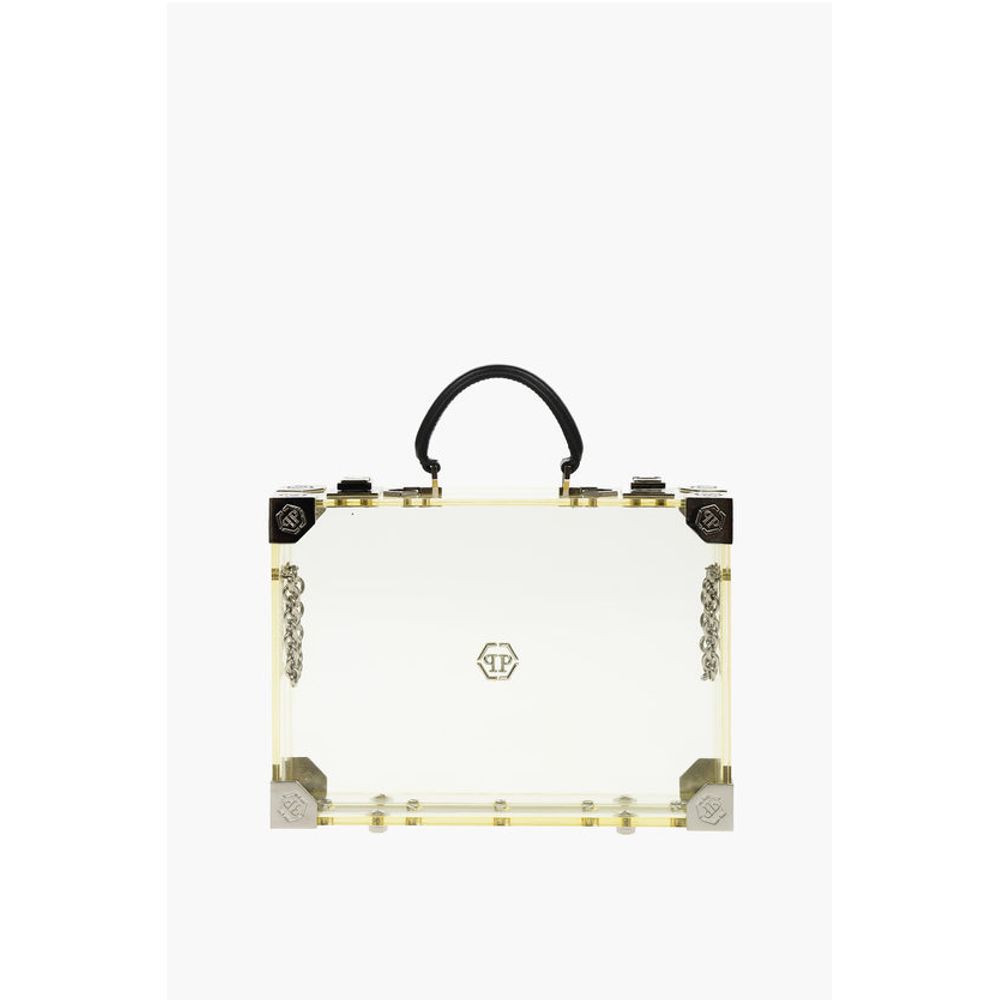 Philipp Plein Yellow Lambskin Tote Bag