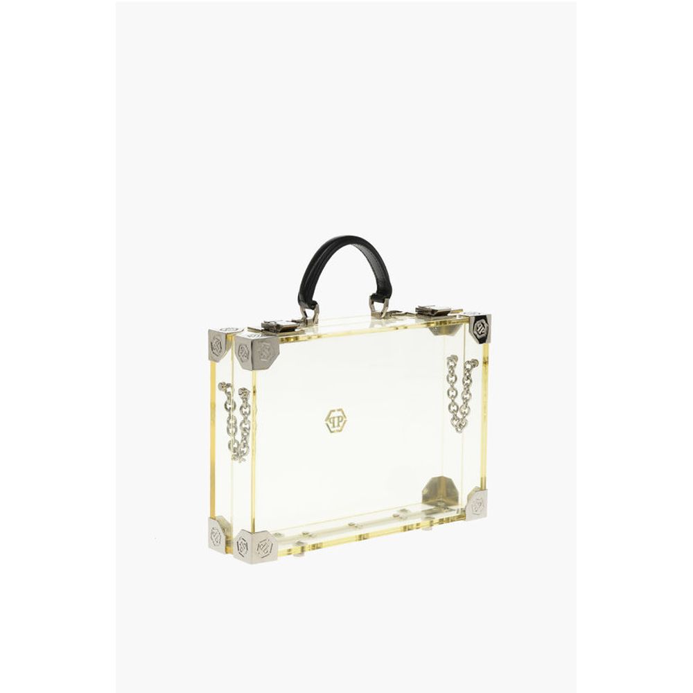 Philipp Plein Yellow Lambskin Tote Bag