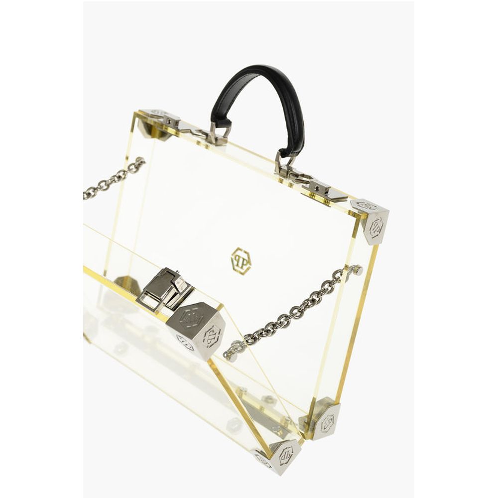 Philipp Plein Yellow Lambskin Tote Bag